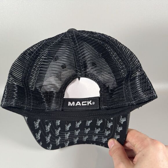 S Mack Trucks Bulldog Gray Black Mesh Trucker Hat‎ Cap - Picture 2 of 3